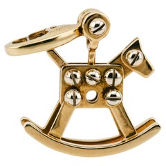 Used Cartier 18K White & Yellow Gold Rocking Horse Charm Pendant