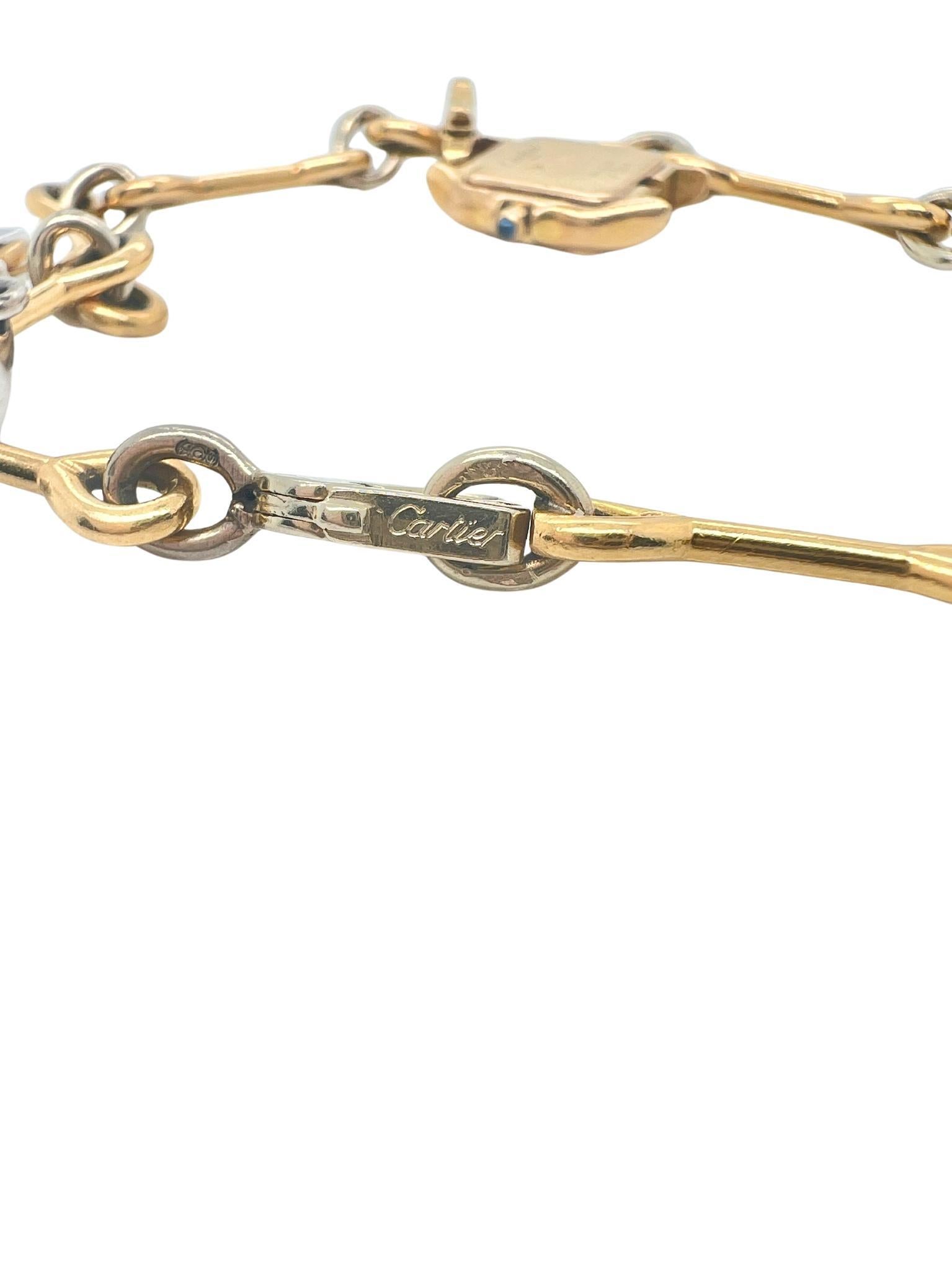 Cartier Bracciale Charm in oro giallo e bianco 18 ct. in vendita 6