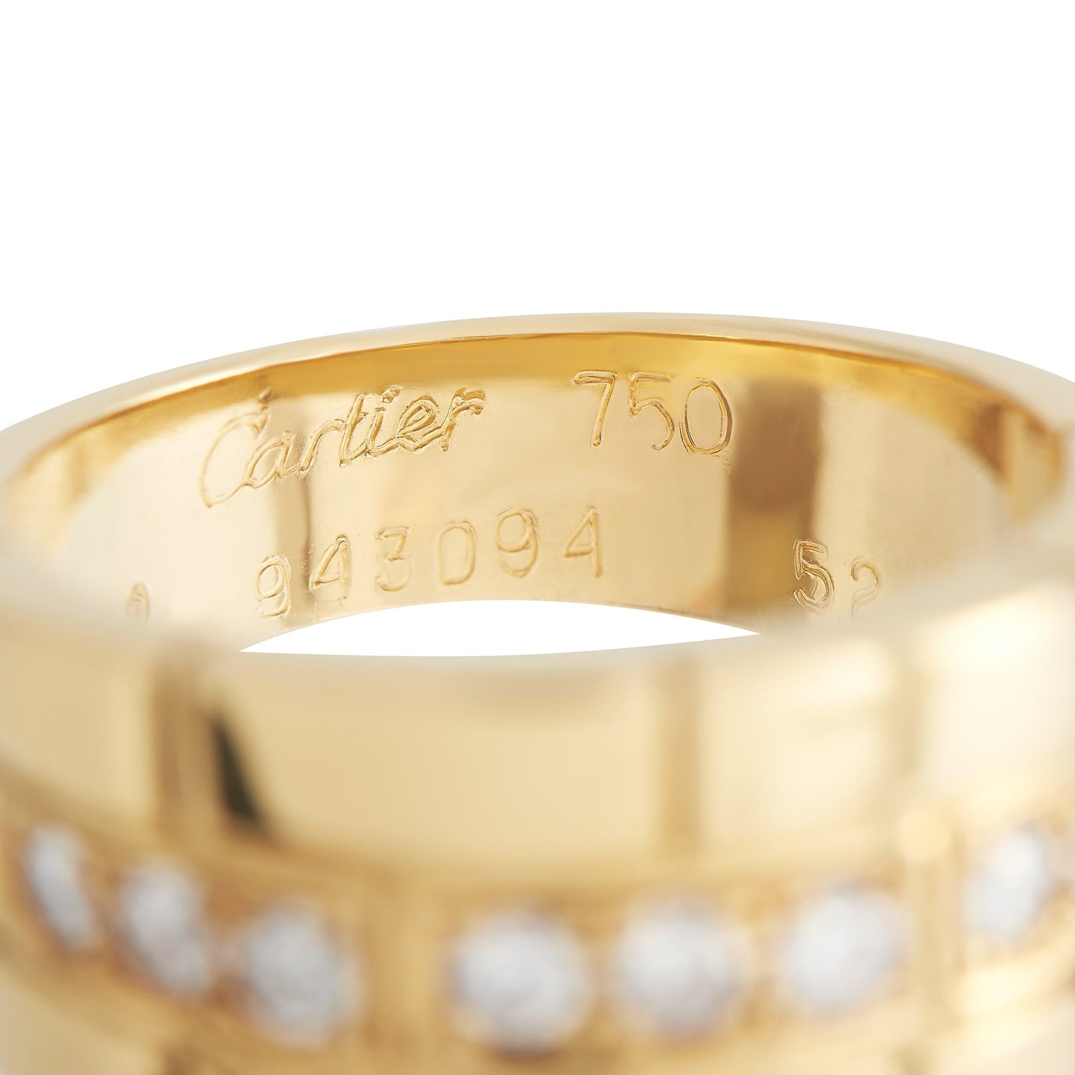 Round Cut Cartier 18K Yellow Gold 0.40 ct Diamond Ring