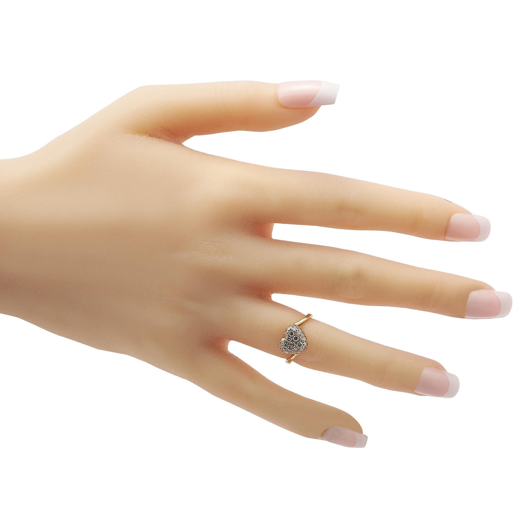 yellow gold heart diamond ring