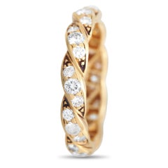 Cartier 18K Yellow Gold 0.67 Ct Diamond Twist Eternity Band Ring