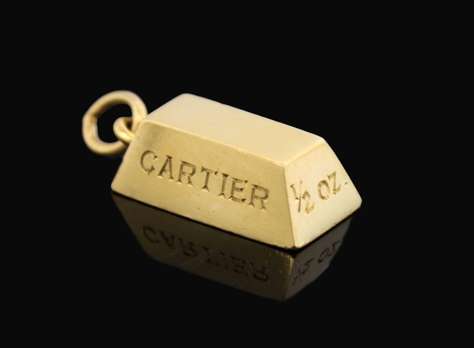 Cartier 18k Yellow Gold 1/2 Oz Ingot Charm Pendant Vintage Circa 1970s


Here is your chance to purchase a beautiful and highly collectible designer charm pendant.  Truly a great piece at a great price! 


Details:

Cartier 18k Yellow Gold 1/2 Half