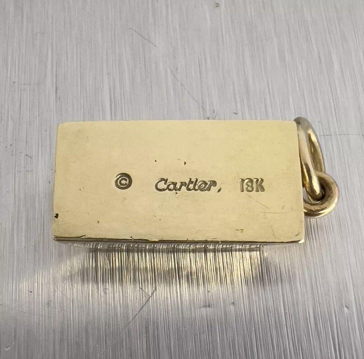  CARTIER Pendentif breloque vintage en or jaune 18 carats avec ingot 1/2 oz, c. 1970 Unisexe 