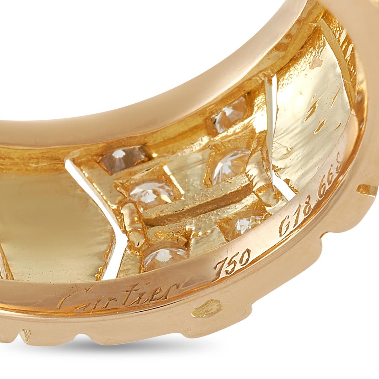 Women's Cartier 18K Yellow Gold 1.00 ct Diamond Band Ring