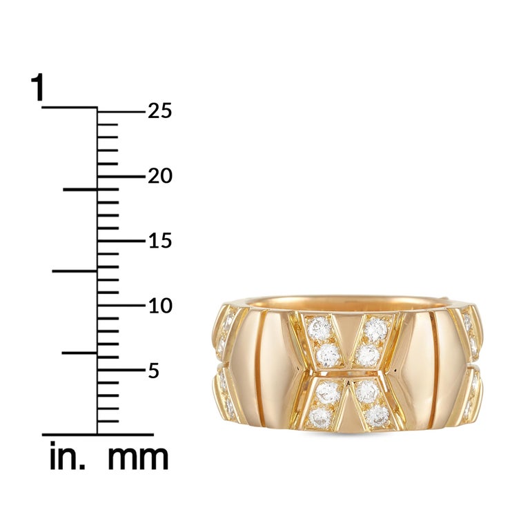 Cartier 18K Yellow Gold 1.00 ct Diamond Band Ring For Sale 1