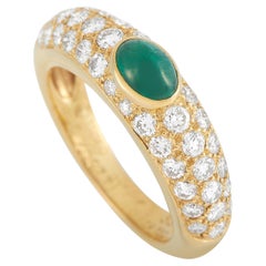 Cartier 18K Yellow Gold 1.00 Ct Diamond Emerald Ring