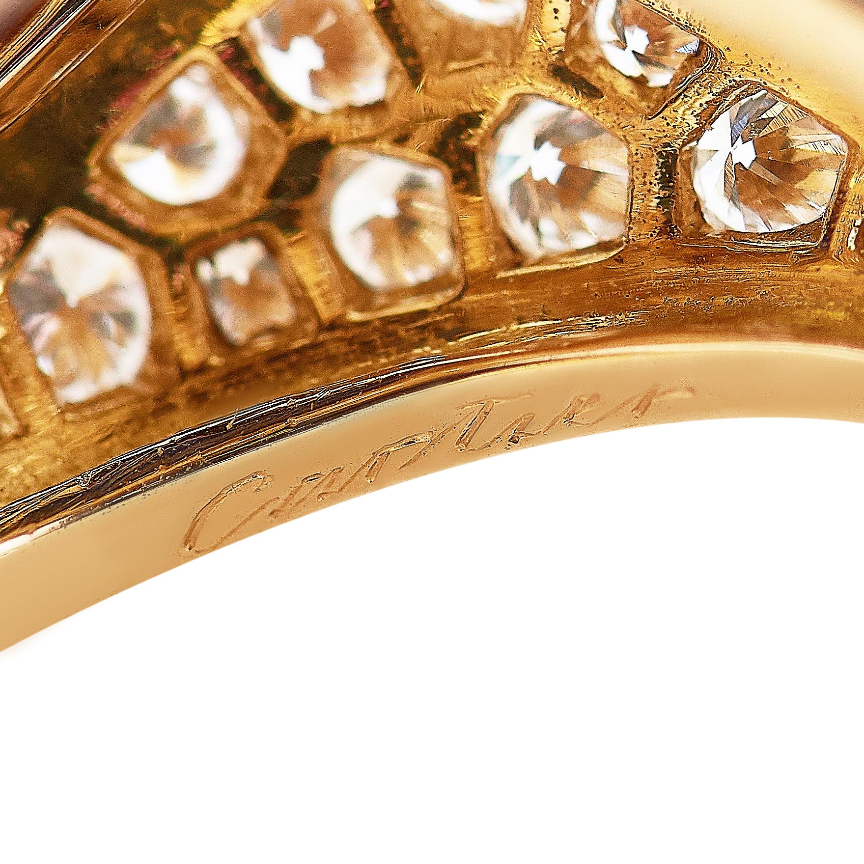 Women's Cartier 18 Karat Yellow Gold 1.10 Carat Diamond and Sapphire Ring