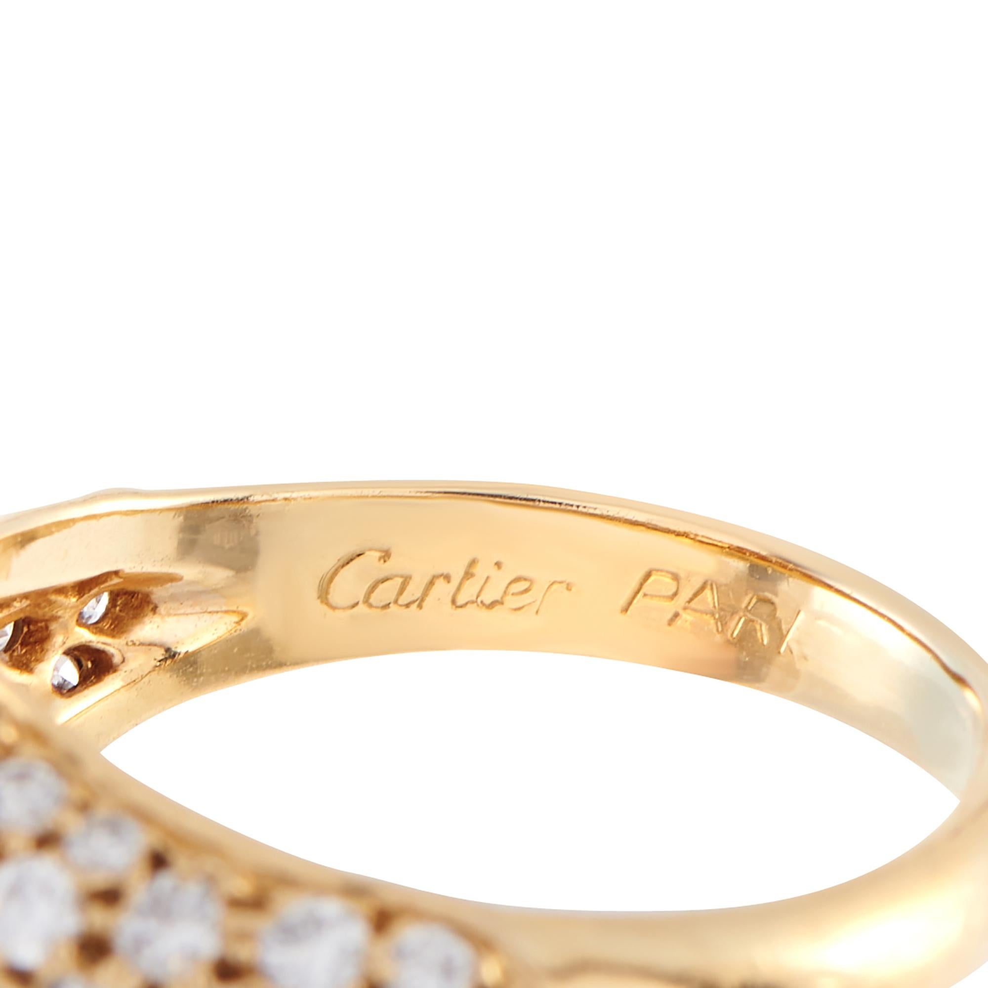 Cartier 18K Yellow Gold 1.25ct Diamond Engagement Ring In Excellent Condition In Southampton, PA