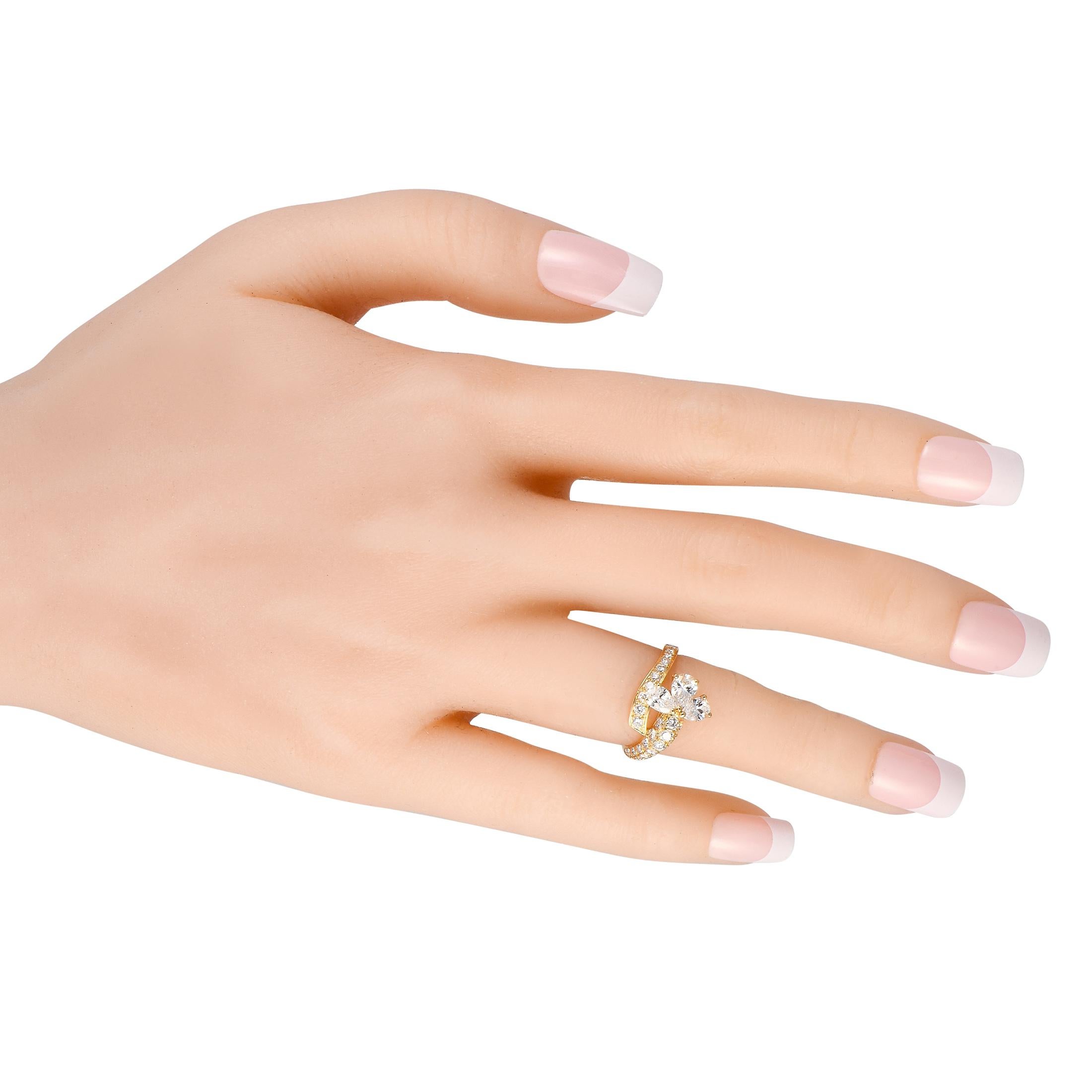 Cartier Bypass-Ring, 18 Karat Gelbgold 1,50 Karat Diamant (Rundschliff)