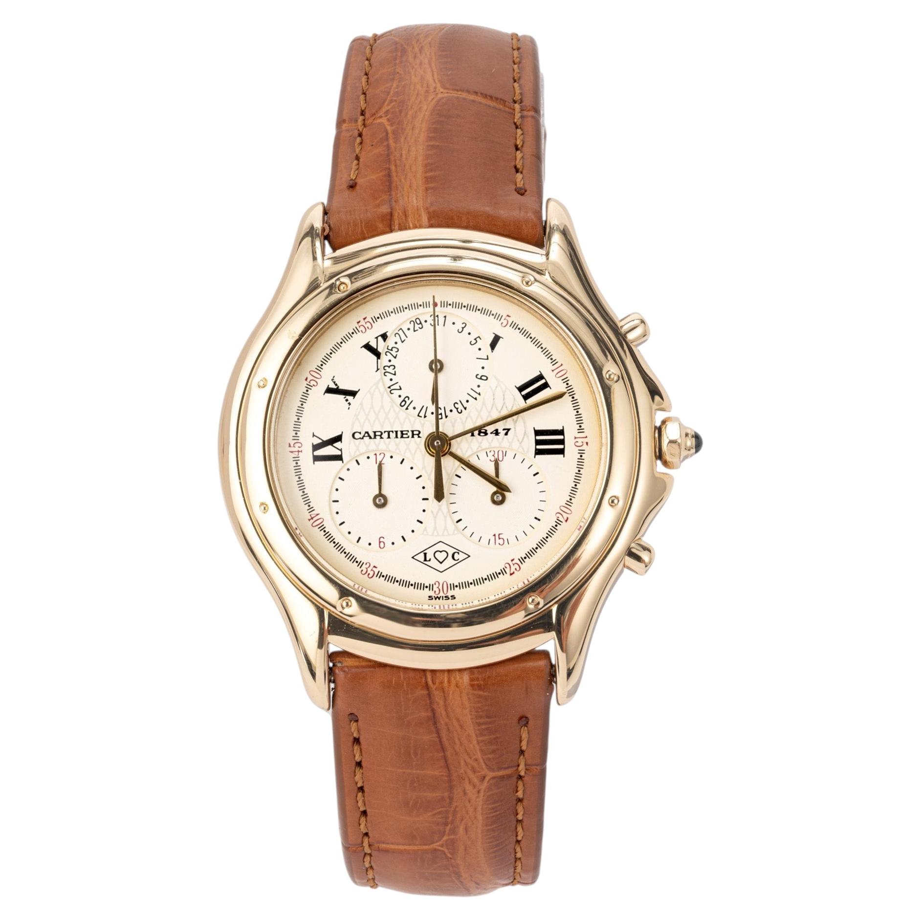 Reloj de pulsera Cartier Cougar Cronógrafo, edición del 150.º aniversario, en oro amarillo de 18k