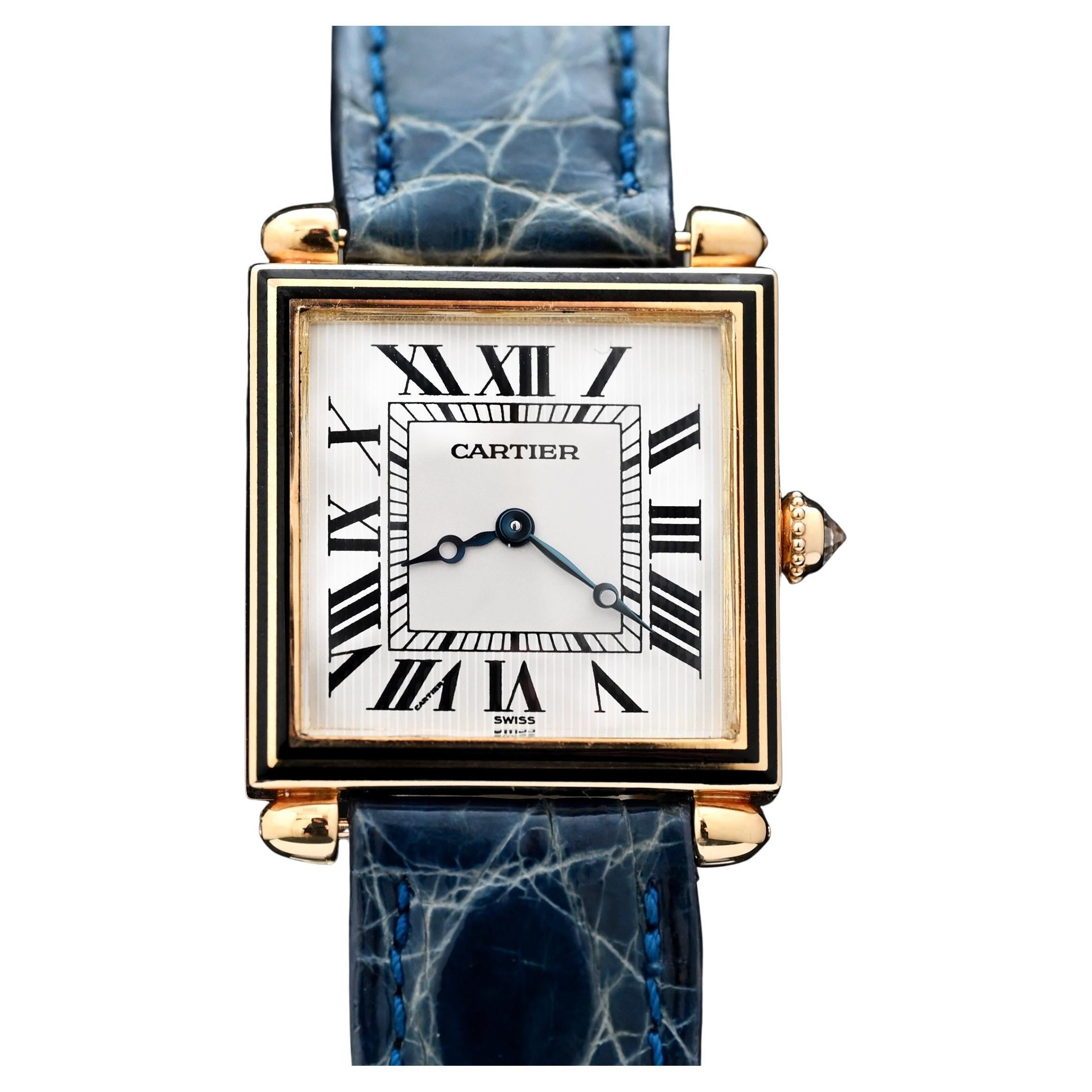 Cartier Tank Obus al quarzo 1630 in oro giallo 18 carati, anni '90