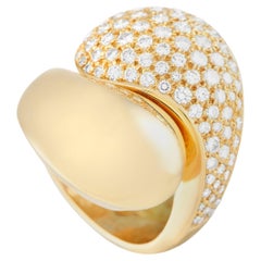 Cartier 18k Yellow Gold 1.75 Carat Diamond Yin-Yang Crossover Ring