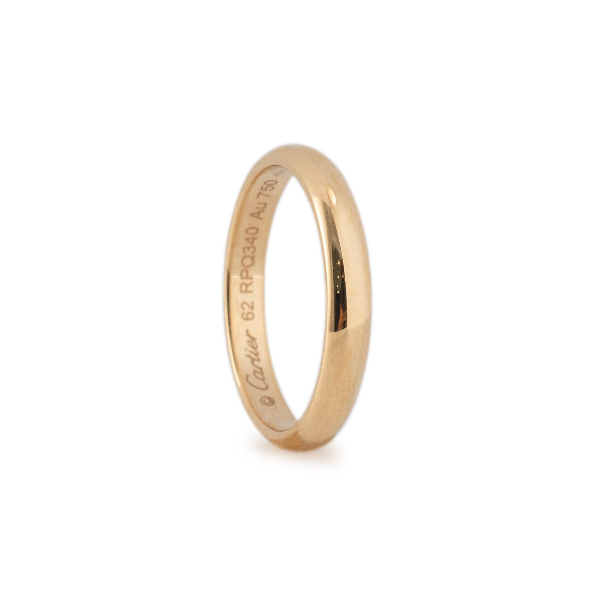 Cartier 18 Karat Gelbgold 1895 Ehering im Zustand „Hervorragend“ in Houston, TX