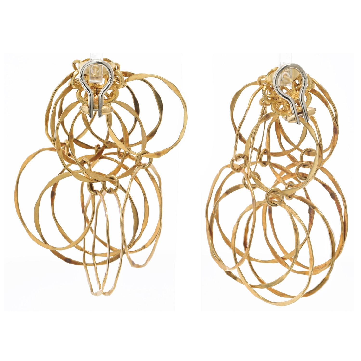 Women's Cartier 18K Yellow Gold 1970's Cascade Earrings For Sale