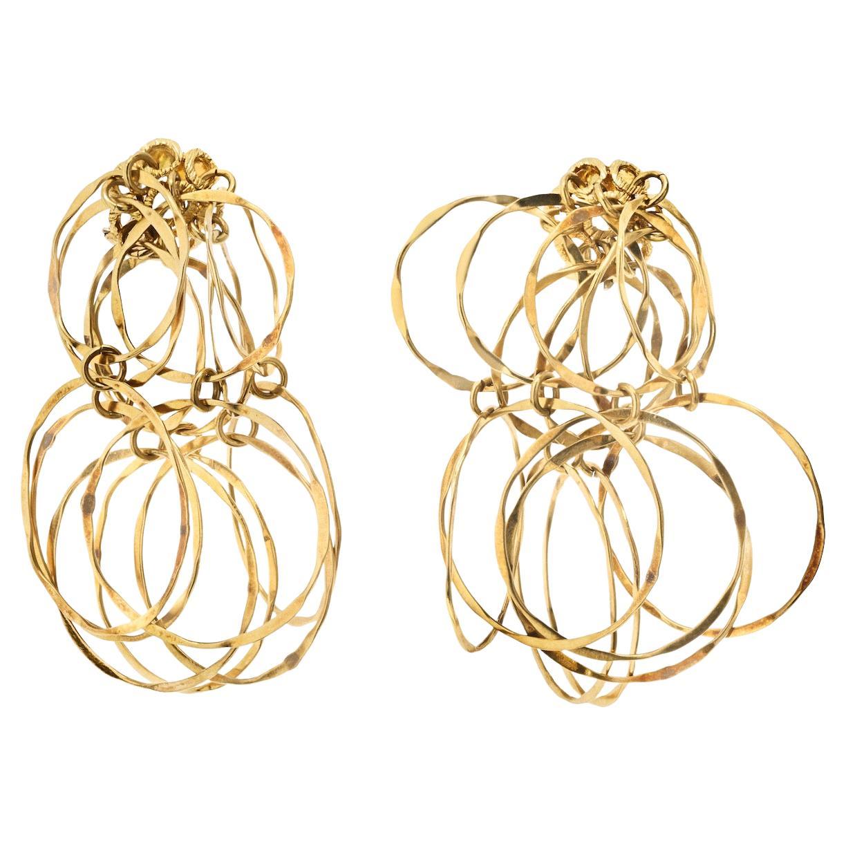 Cartier 18K Yellow Gold 1970's Cascade Earrings