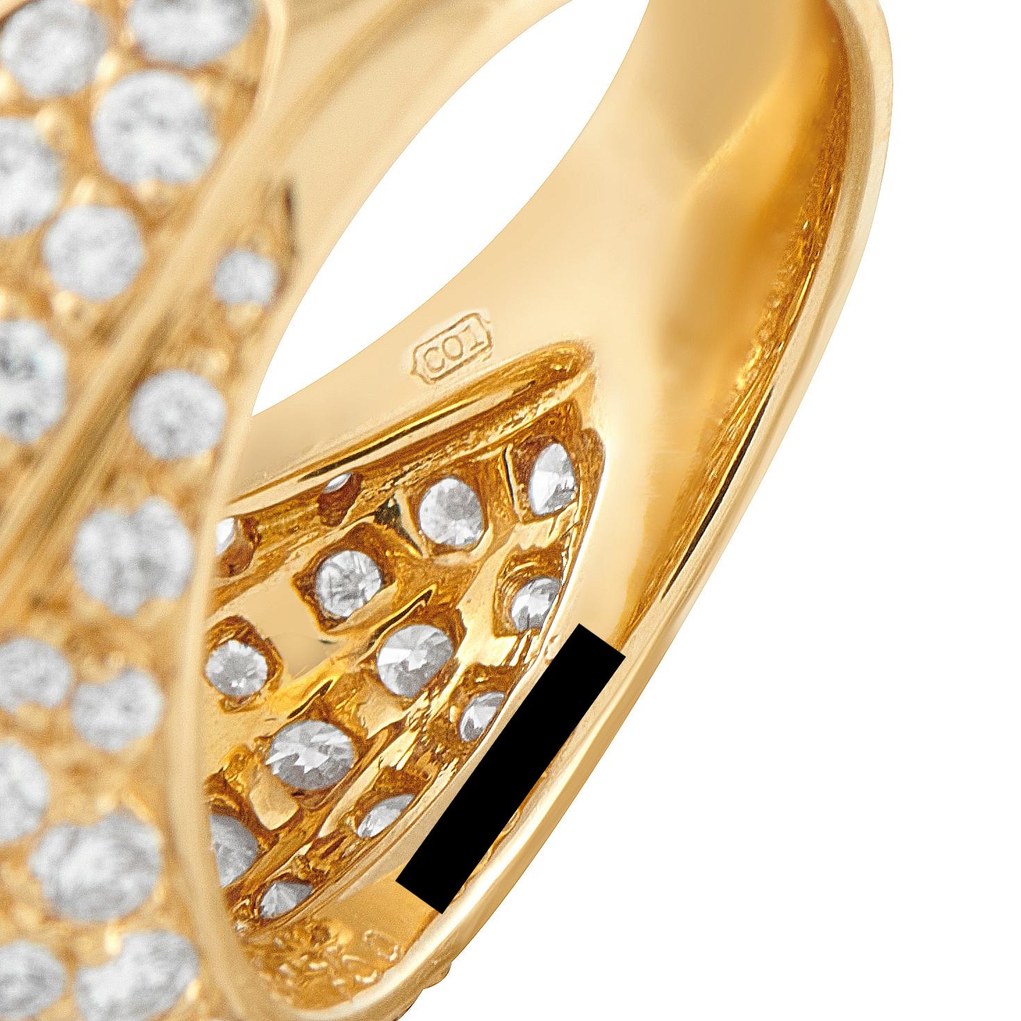 Donna Cartier 18K Yellow Gold 2.25ct Diamond and Pearl Ring in vendita