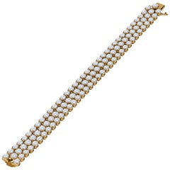 Cartier 18K Yellow Gold 3-Row Tennis Bracelet with approx 26.71 ctw Diamonds