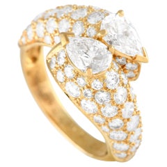 Cartier: 18 Karat Gelbgold Crossover-Ring mit 3,22 Karat Diamanten