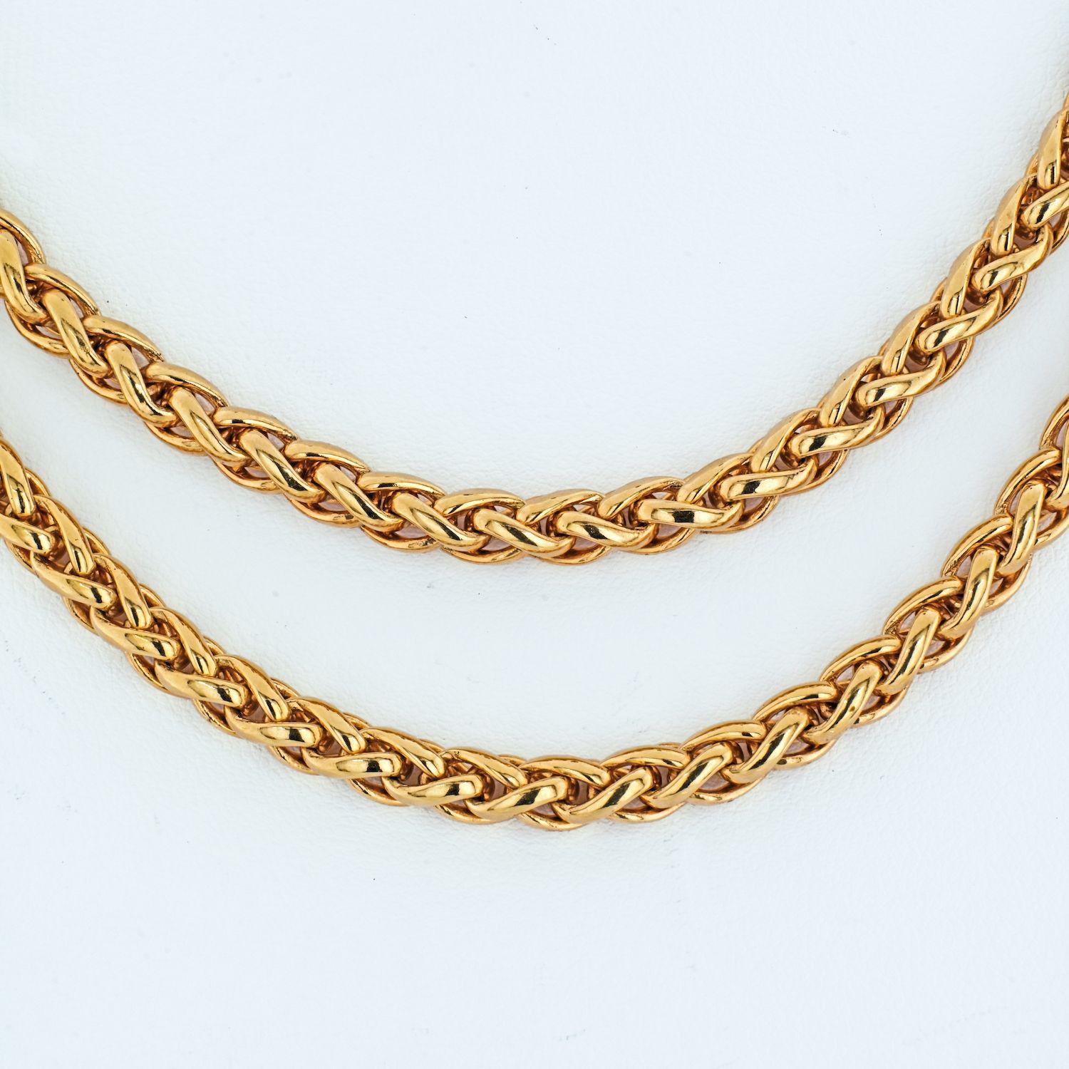 Moderne Collier à maillons français en or jaune 18 carats de Cartier