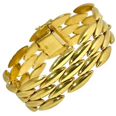Cartier 18K Yellow Gold " Gentiane " 5 Row Rice Link Bracelet