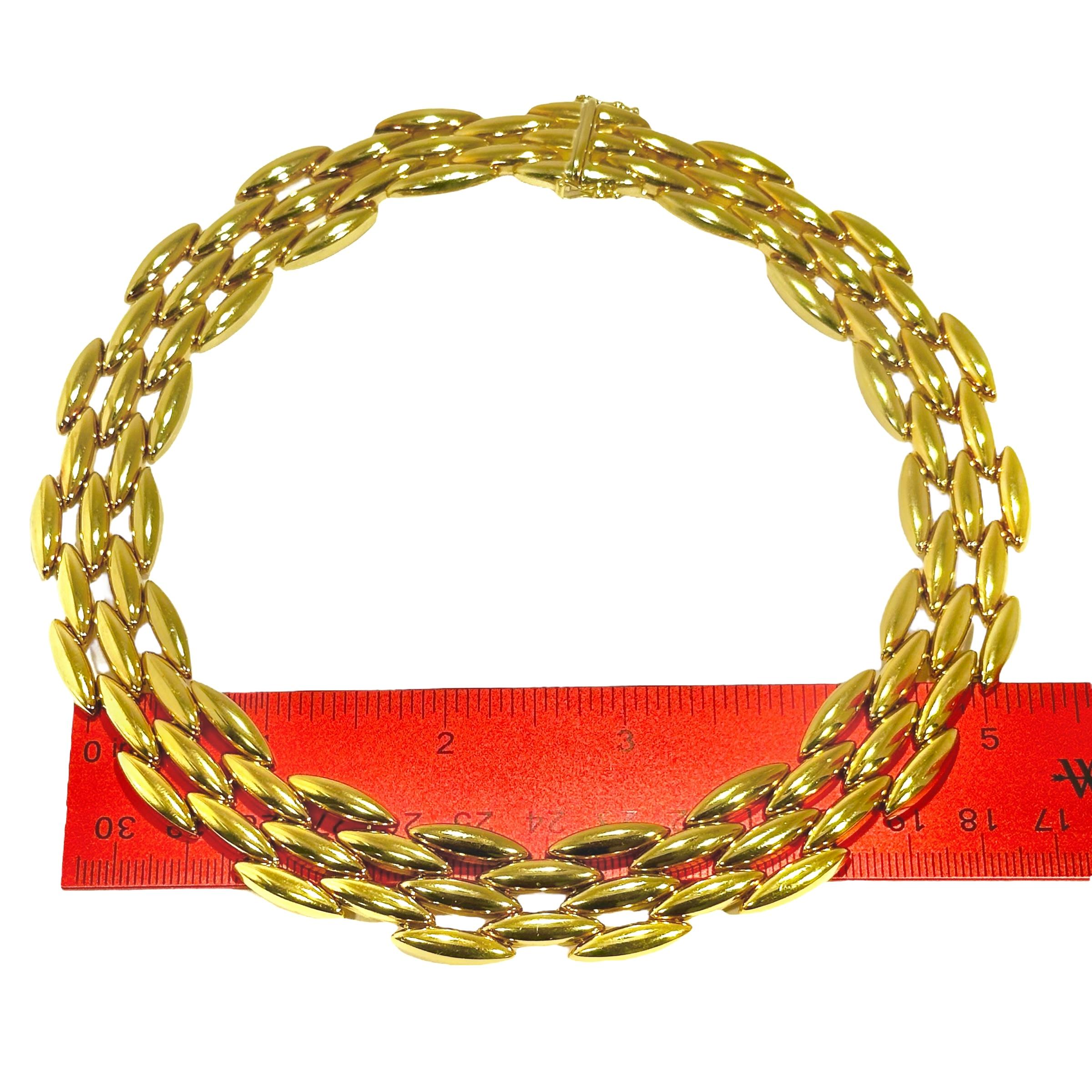 Collier ras du cou en or jaune 18K 