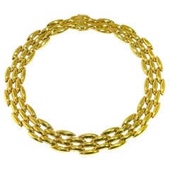Cartier 18K Yellow Gold "Gentiane" 5 Row Rice Link Choker Necklace