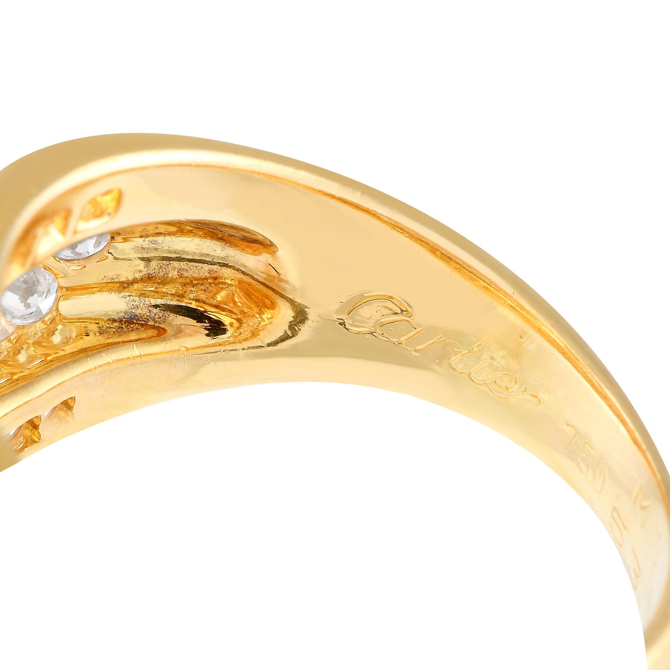 Round Cut Cartier 18K Yellow Gold 5.0 ct Diamond Domed Ring For Sale