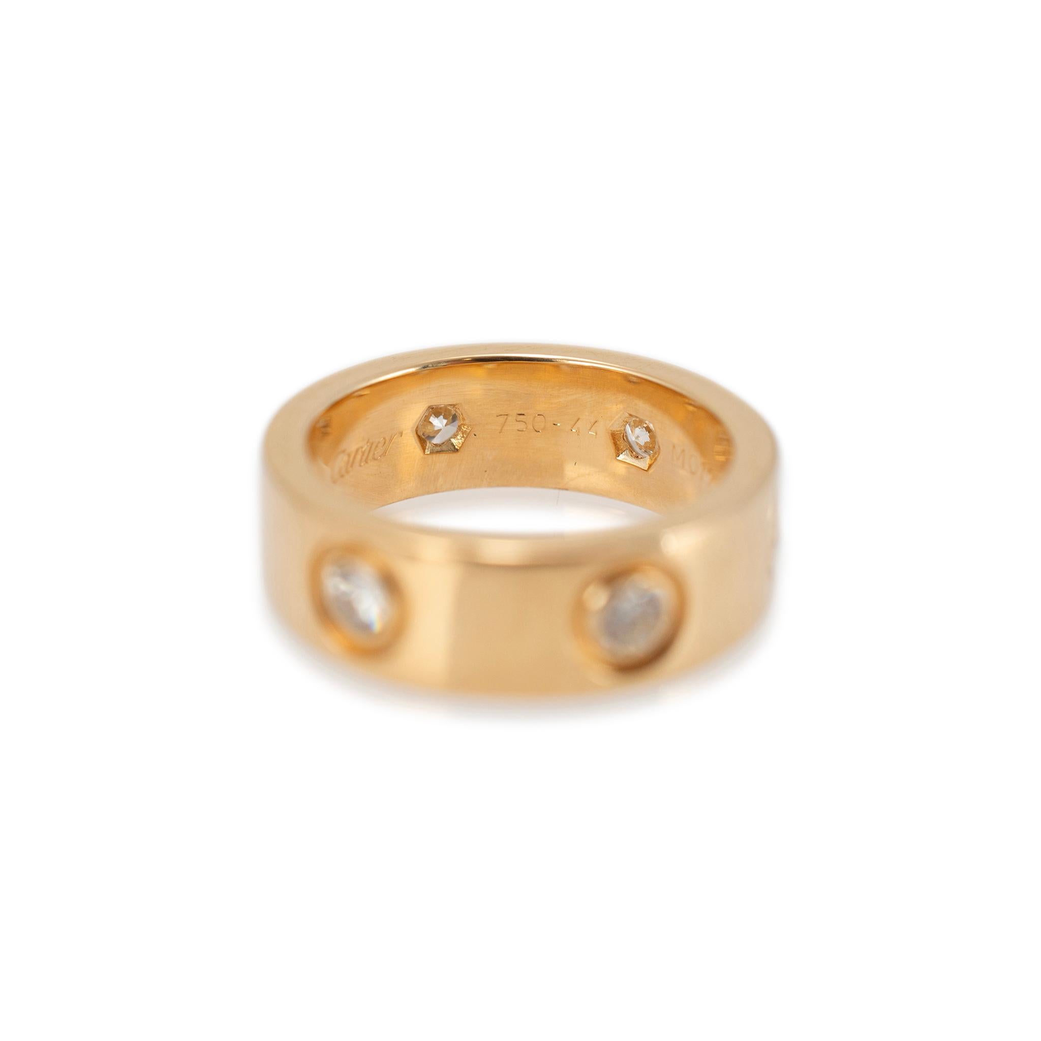 Anillo Cartier de oro amarillo de 18 quilates con 6 diamantes del amor en venta 1