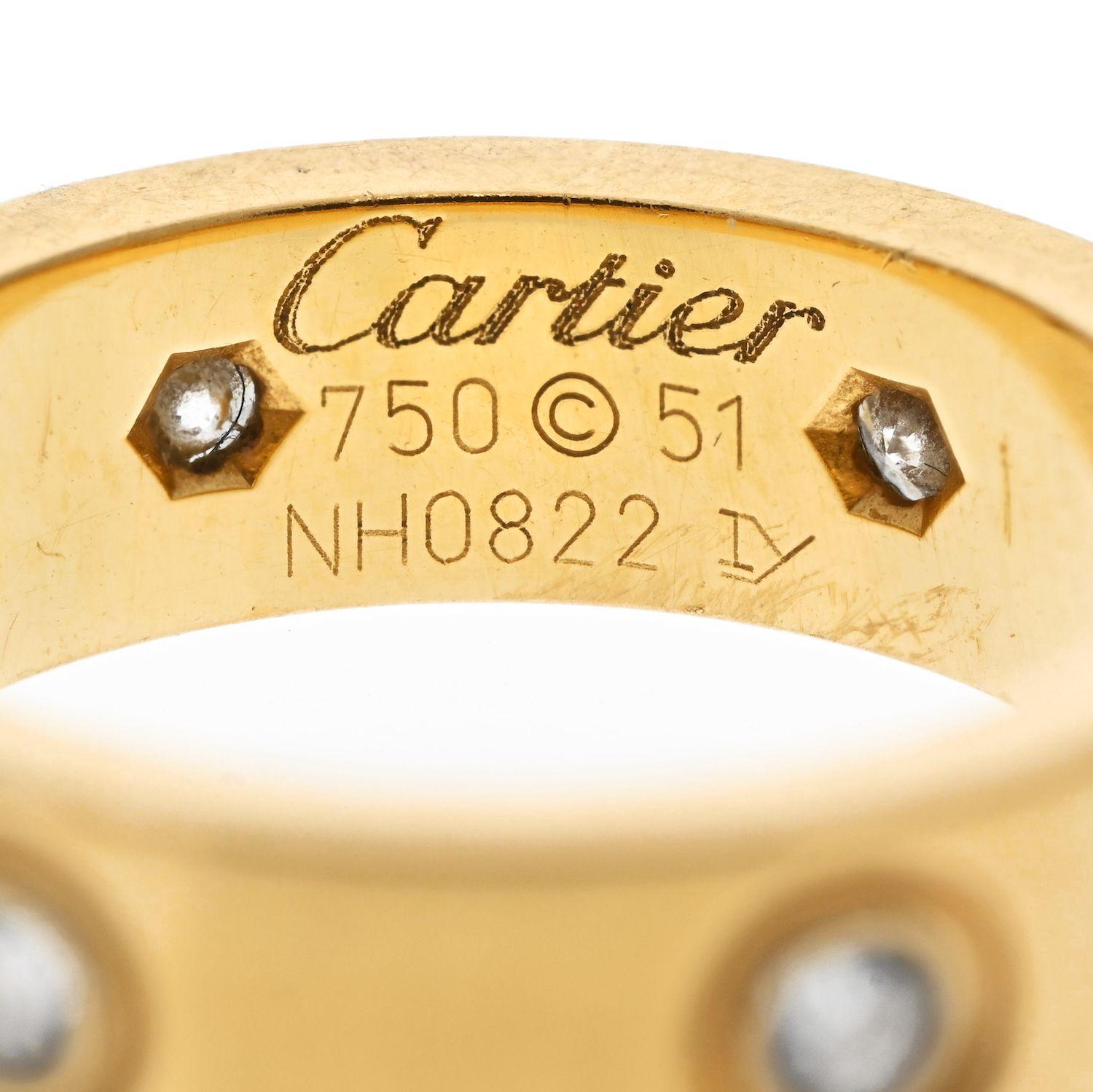 cartier 750 ring 52833a 3 diamonds