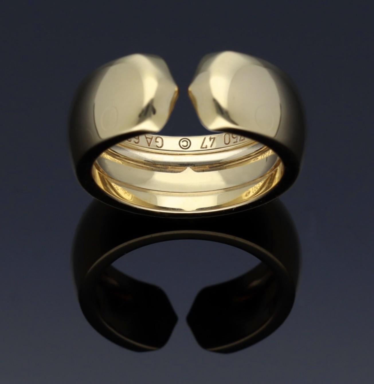 Cartier Bague Absolute Double C en or jaune 18 carats US 4 1/4 en vente 6