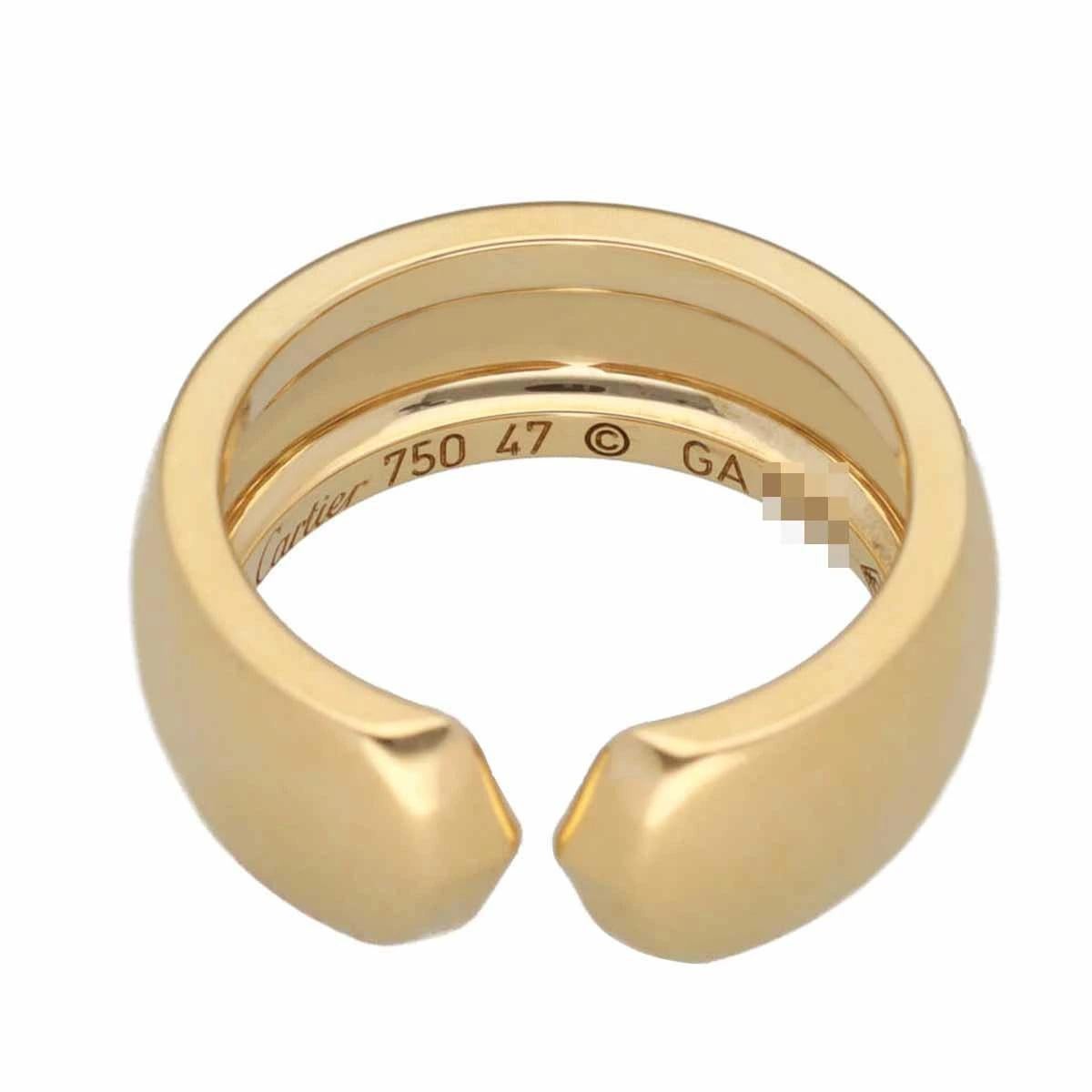 Women's or Men's Cartier 18K Yellow Gold Absolute Double C Ring US 4 1/4 For Sale
