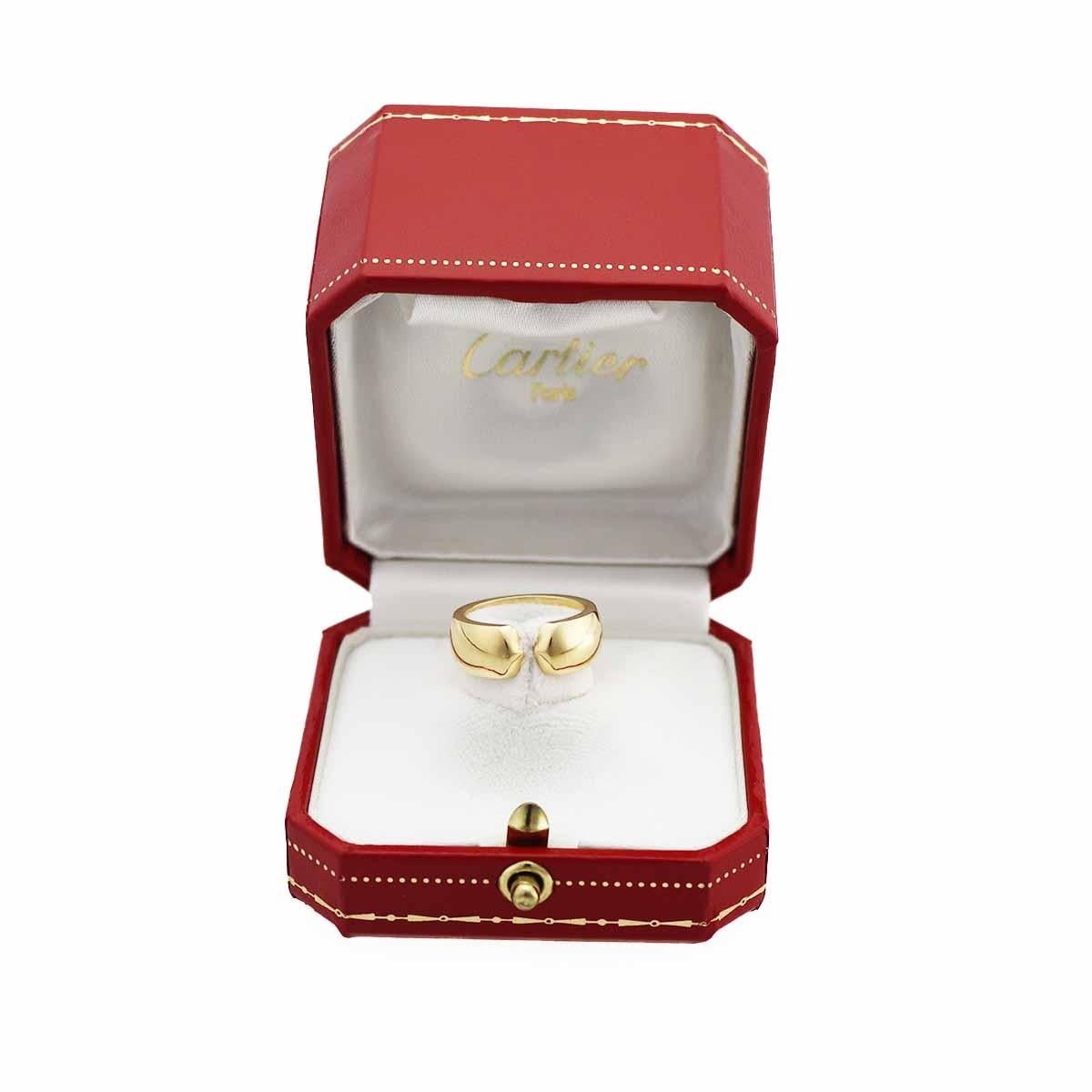 Cartier 18K Yellow Gold Absolute Double C Ring US 4 1/4 For Sale 4