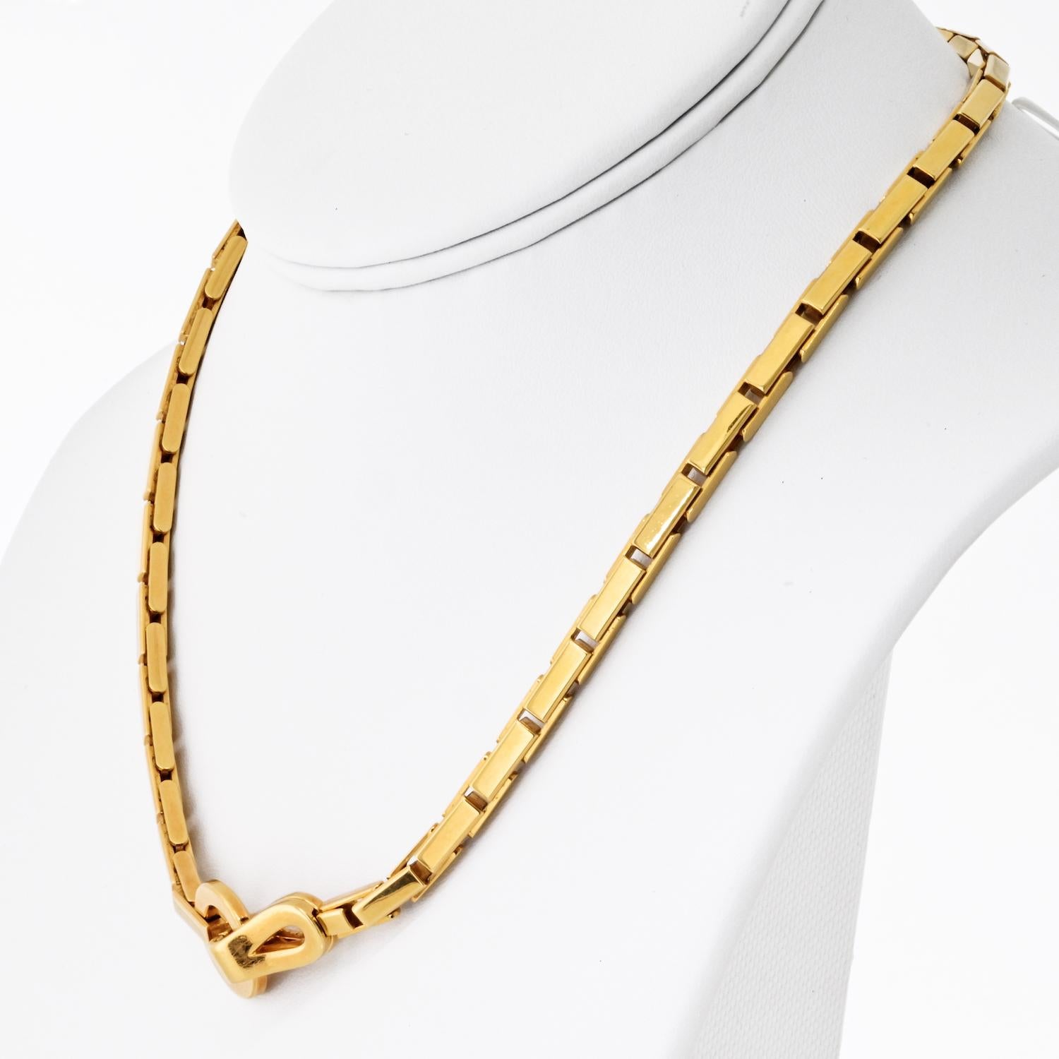 Modern Cartier 18K Yellow Gold Agrafe 16.5 Inch Chain Necklace For Sale