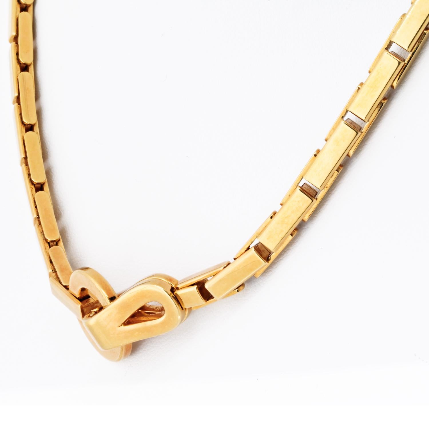 Women's Cartier 18K Yellow Gold Agrafe 16.5 Inch Chain Necklace For Sale
