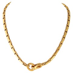 Cartier 18 Karat Gelbgold Agrafe 16,5 Zoll Kette Halskette