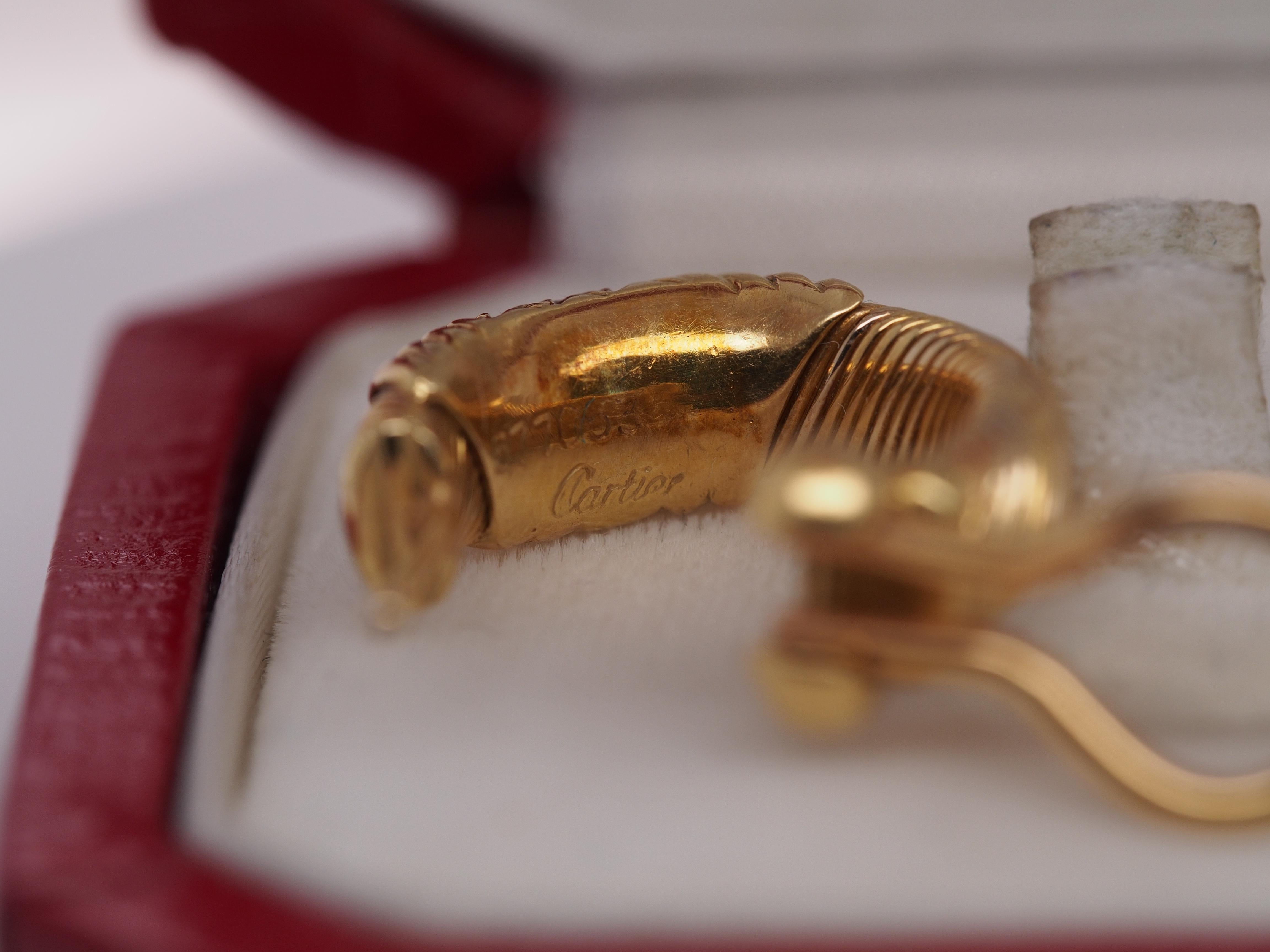 Cartier Boucles d'oreilles en or jaune 18 carats et diamants Unisexe en vente