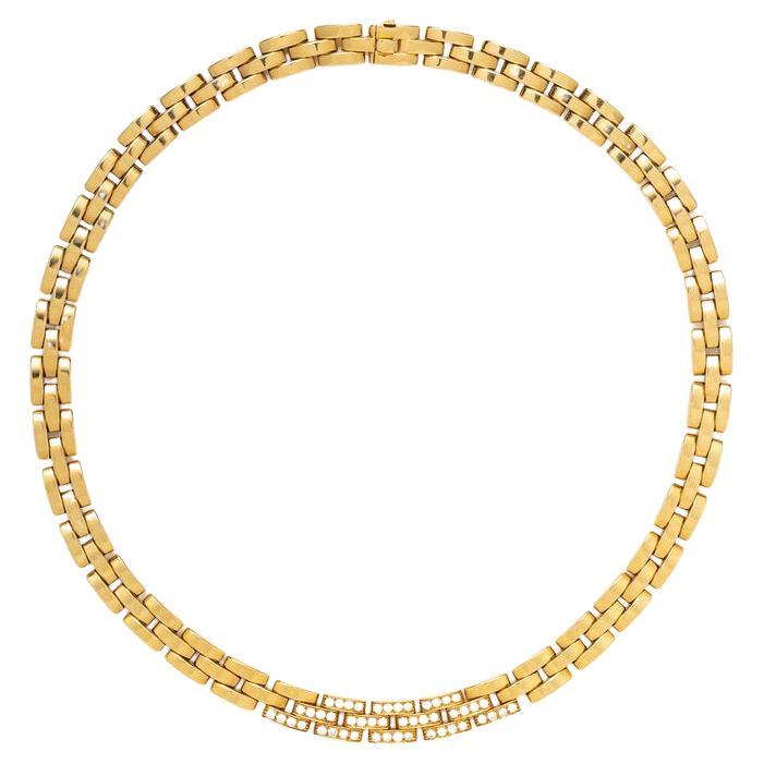 Collier "Maillon Panthère" en or jaune 18 carats et diamants, Cartier, 2000 en vente