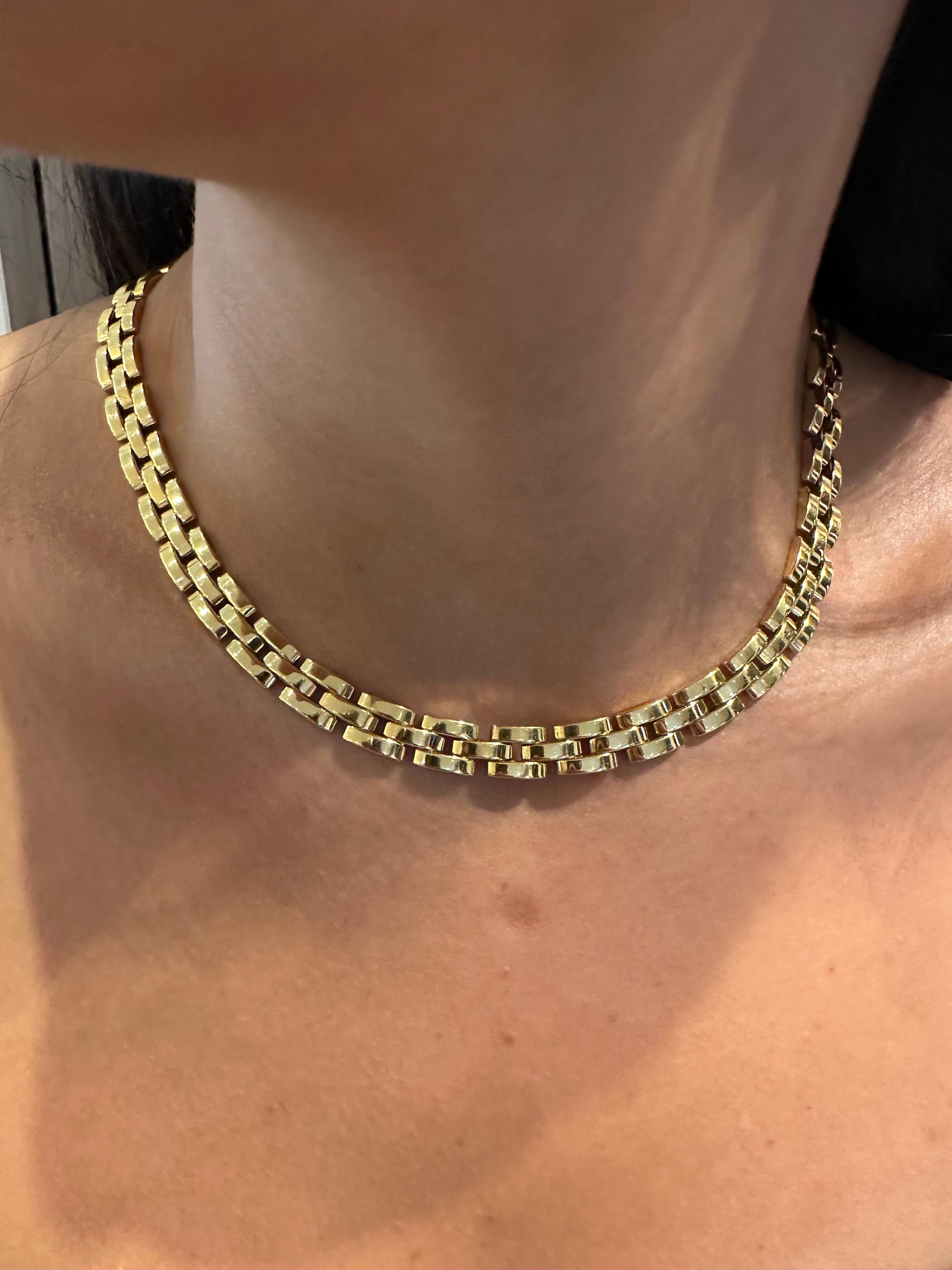 Cartier, 18k Yellow Gold and Diamond 'Maillon Panthère' Necklace In Good Condition For Sale In New York, NY