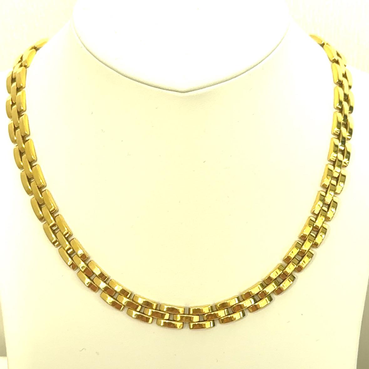 Cartier, 18k Yellow Gold and Diamond 'Maillon Panthère' Necklace For Sale 1