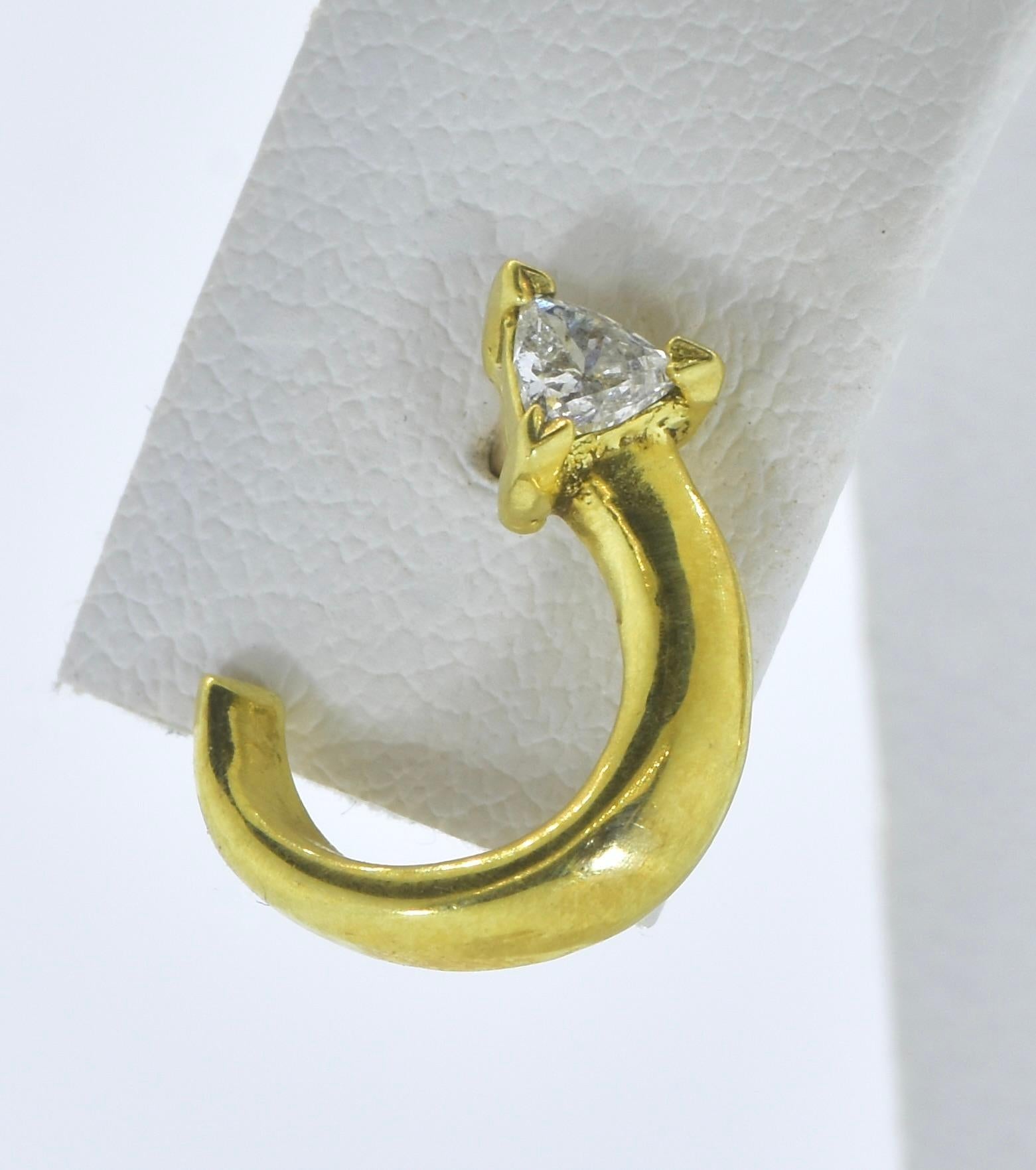 Cartier, boucles d'oreilles vintage en or jaune 18 carats et diamants fins, c. 1970 Pour femmes 