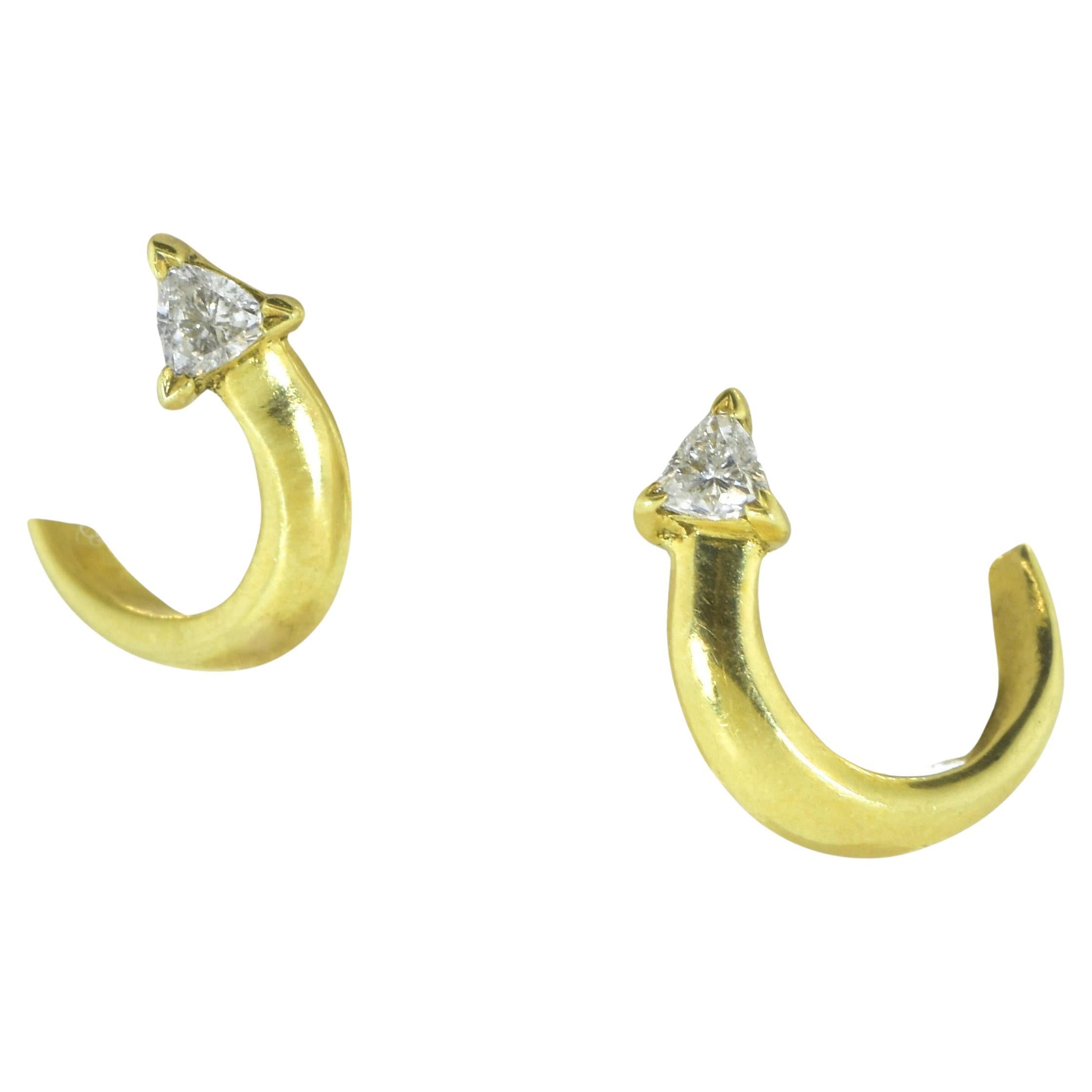 Cartier 18K Yellow Gold and Fine Diamond Vintage Earrings, c. 1970 For Sale
