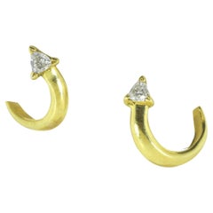 Cartier 18K Yellow Gold and Fine Diamond Retro Earrings, c. 1970