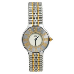 Cartier Montre-bracelet Must De Cartier 21 en or jaune 18 carats et acier inoxydable, 28 mm