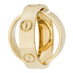 Cartier 18k Yellow Gold Astro Love Ring, Size 50, France, 21st Century