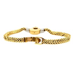 Cartier 18 Karat Yellow Gold Baguette Shaped Diamond Watch