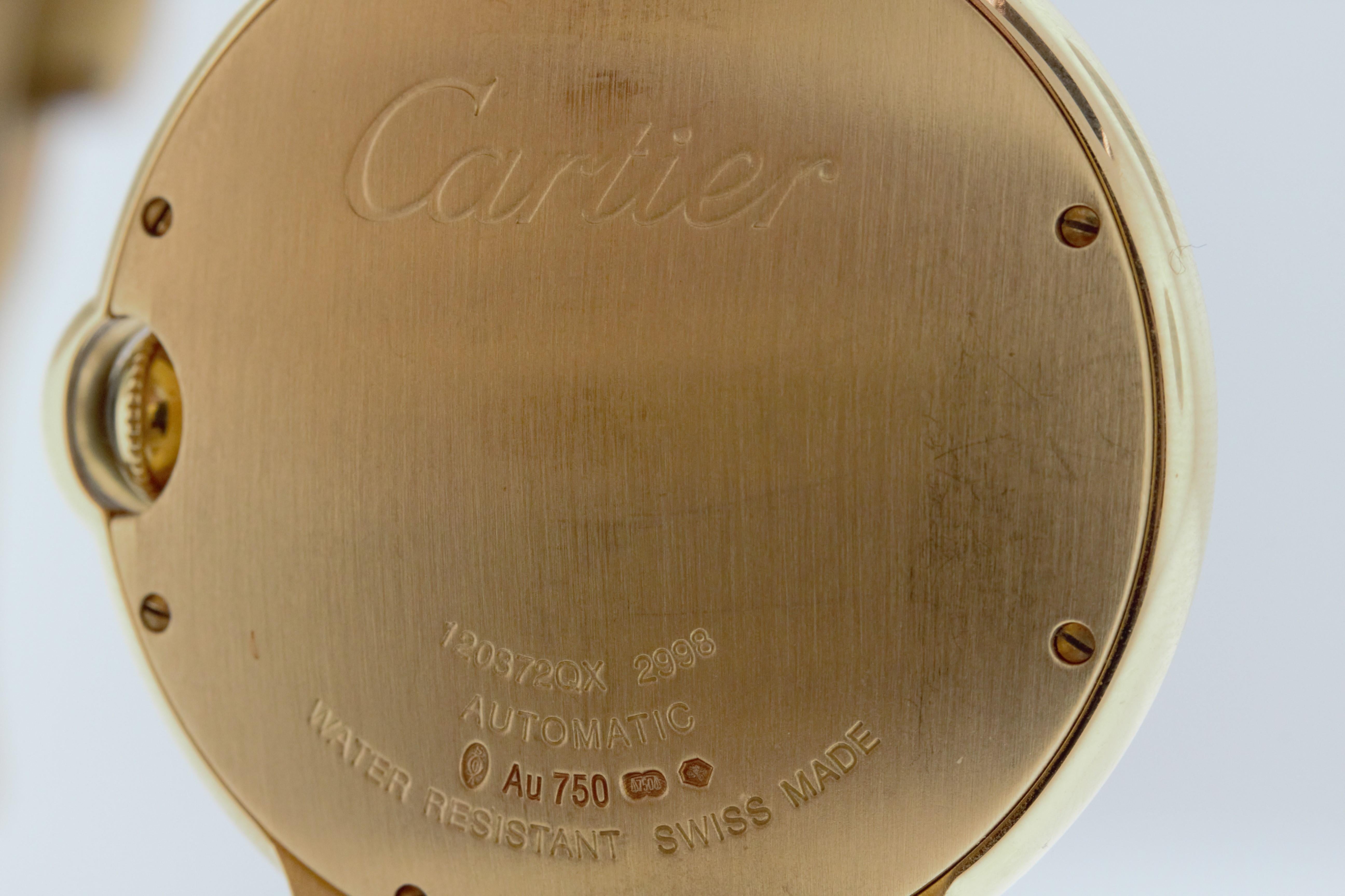 Cartier 42mm Gelbgold Ballon Bleu Uhr für Damen oder Herren im Angebot