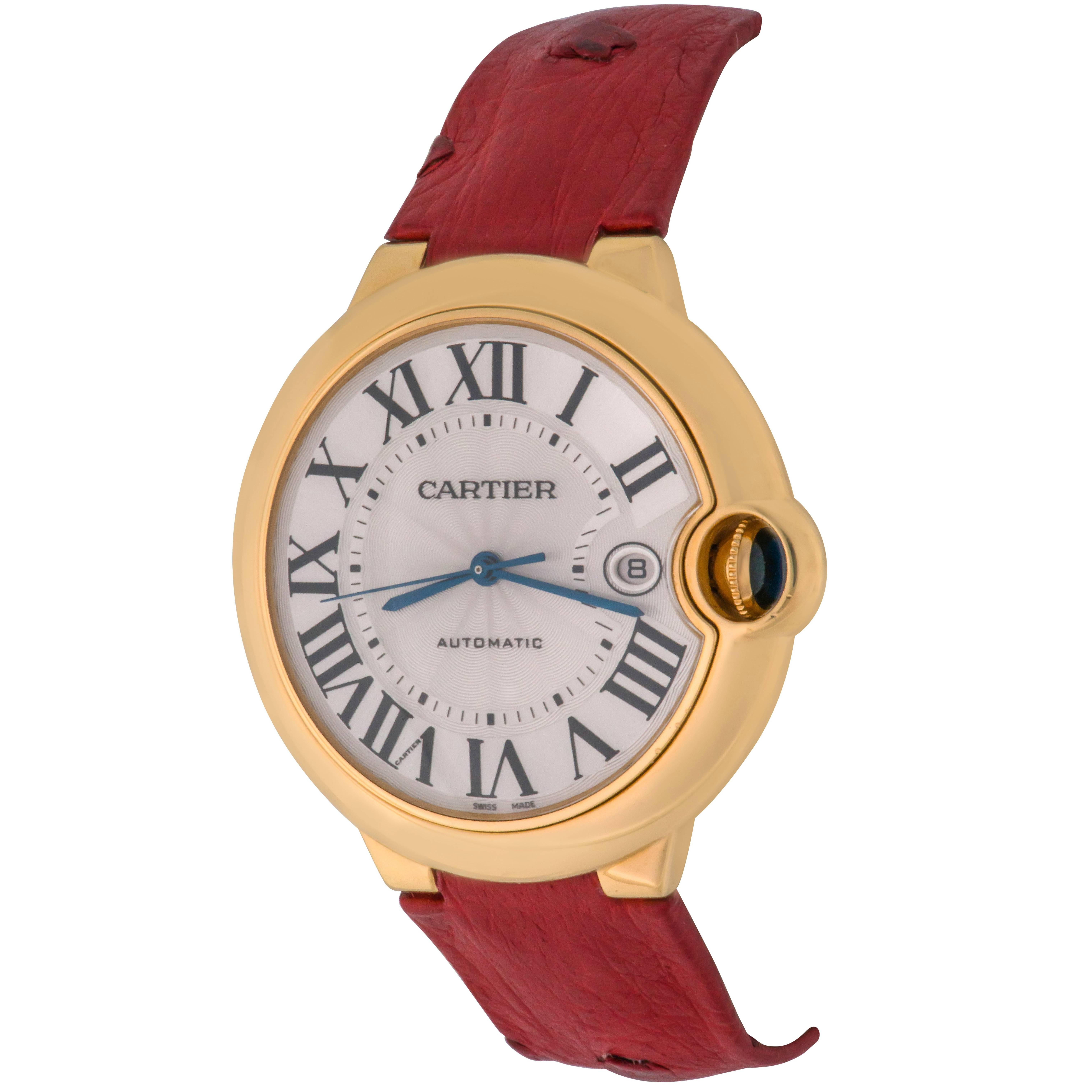 Cartier 18k Yellow Gold Ballon Bleu Automatic Wrist Watch Ref W6900551