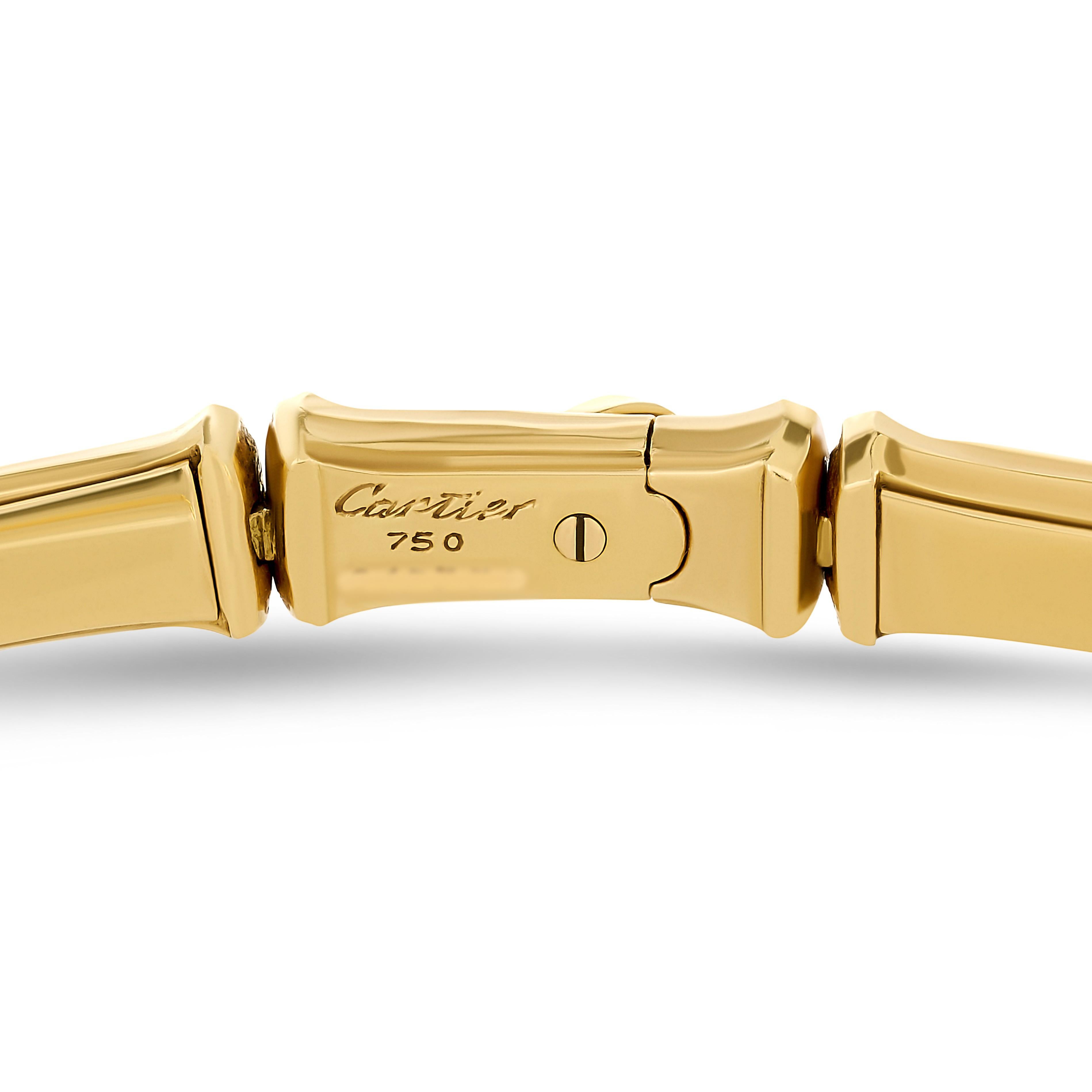 Cartier Collana Bamboo Link Diamante in oro giallo 18 carati In condizioni buone in vendita a Philadelphia, PA