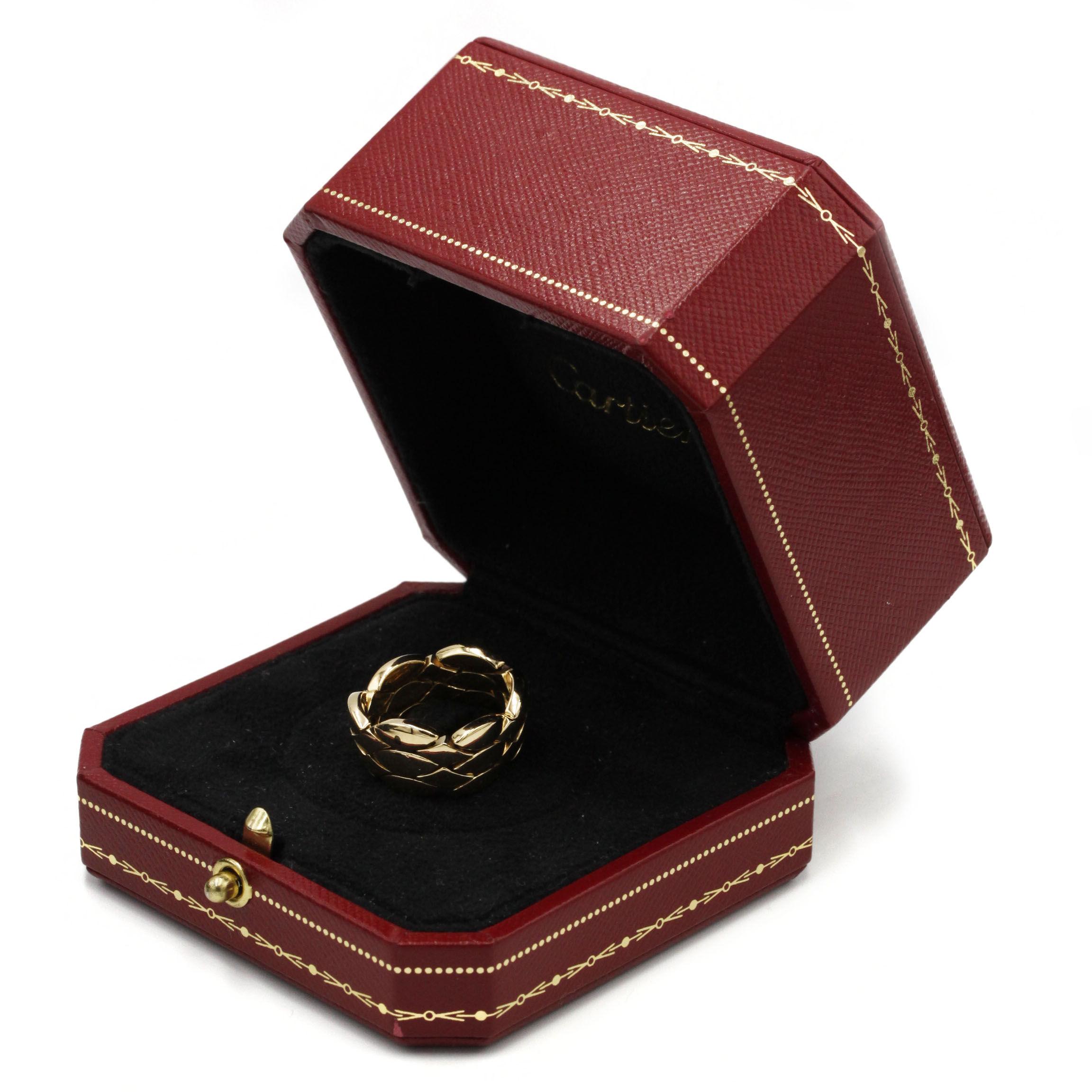 Contemporary Cartier 18K Yellow Gold Bandeau Band Ring, Size US 6¼ (FR 53) For Sale