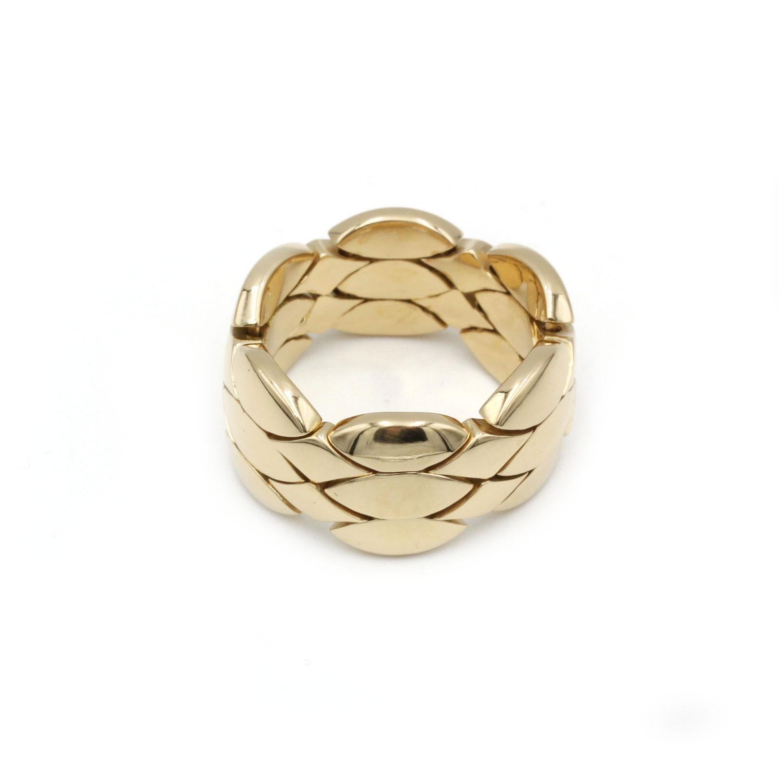 Bague Bandeau Signature en or jaune 18K de Cartier Bon état - En vente à MONTMORENCY, FR
